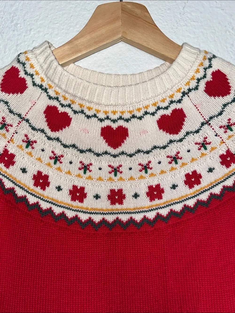 Hanna‎ Andersson Sweater Dress Fairisle Red Long Sleeve Holiday Youth Girls 6/7